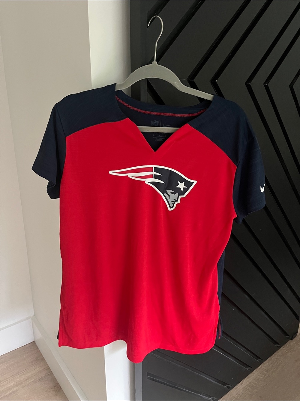 Nike Red and Navy New England Patriots Dri-FIT Short Sleeve Shirt